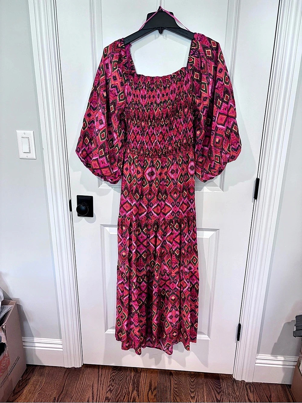 Dress Forum Geometric Maxi Dress in Pink Size Large NWT